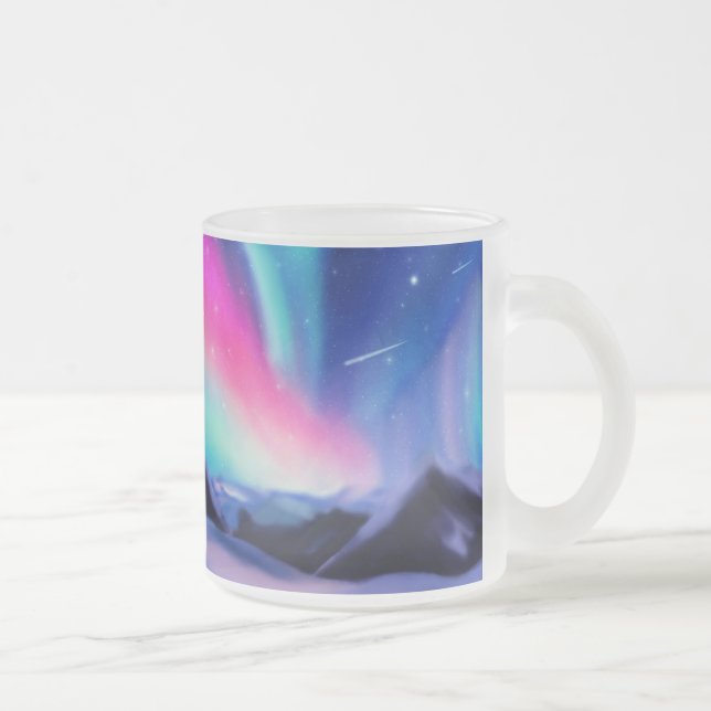 En miljon Aurora Dreams Frosted Glass Coffee Mugg (Höger)