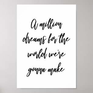 En miljon Dreams Sång Lyric Wall Art-utskrift Poster