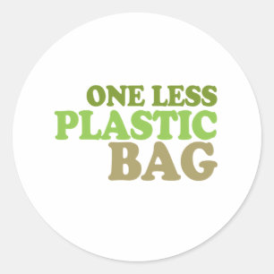 En mindre plastpåse runt klistermärke