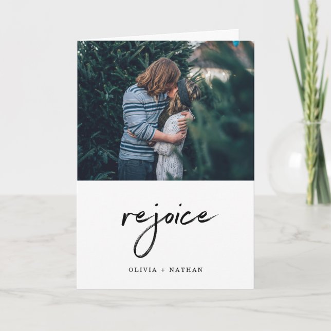 En minimalistisk jul | Rejoice med Photo Helgkort (Framsida)