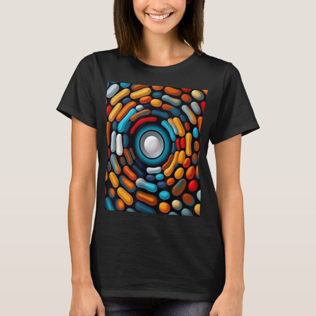 En minimalistisk optisk abstrakt-grafik t shirt (Framsida)