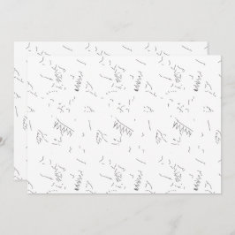 En minimalistisk skiss över vita konturlinjer skil tack kort