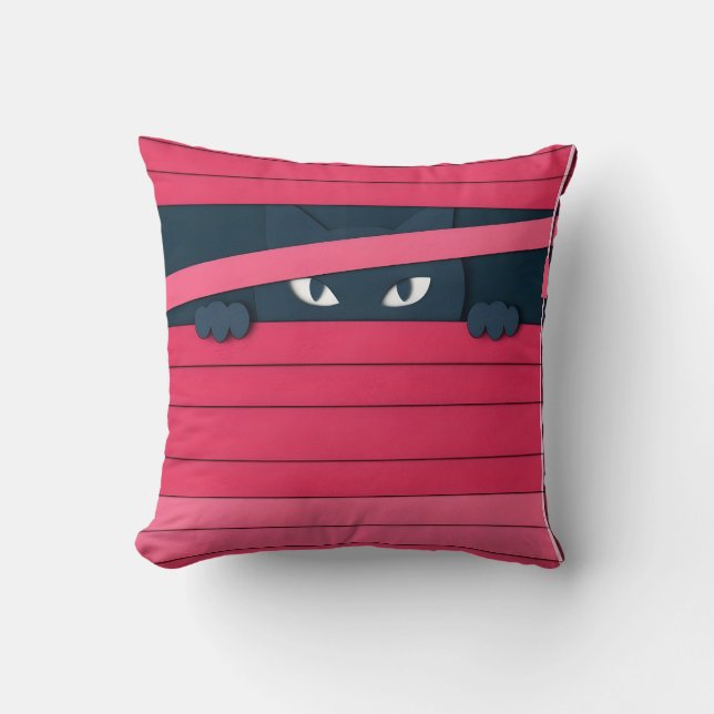 En minimalistisk stiliserad katt kudde (Framsida)