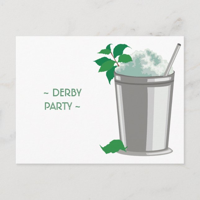 EN MINT JULEP DERBY PARTY-INBJUDAN VYKORT (Framsida)