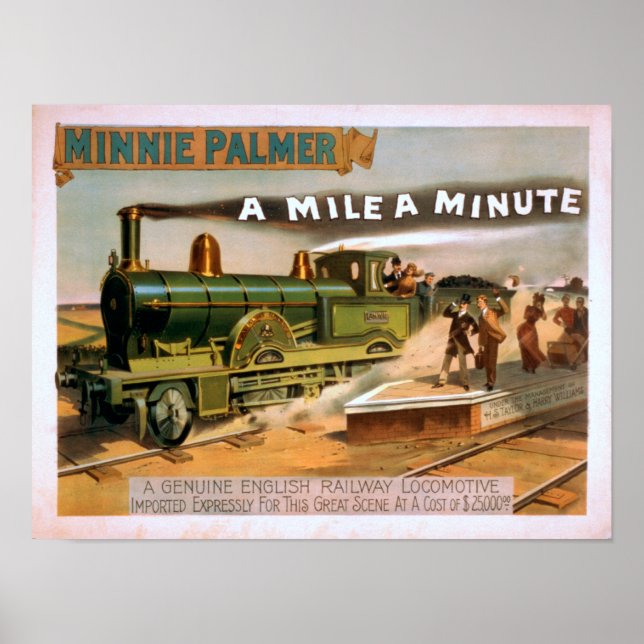 "En minut" Big Locomotive Tåg teater Poster (Framsidan)