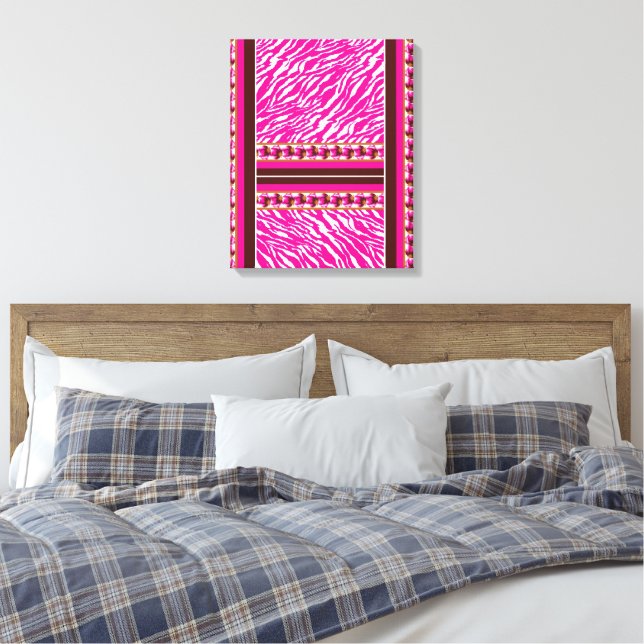 En mjuk rosa- och vitromotiv ropar lätt canvastryck (Insitu (sovrum))