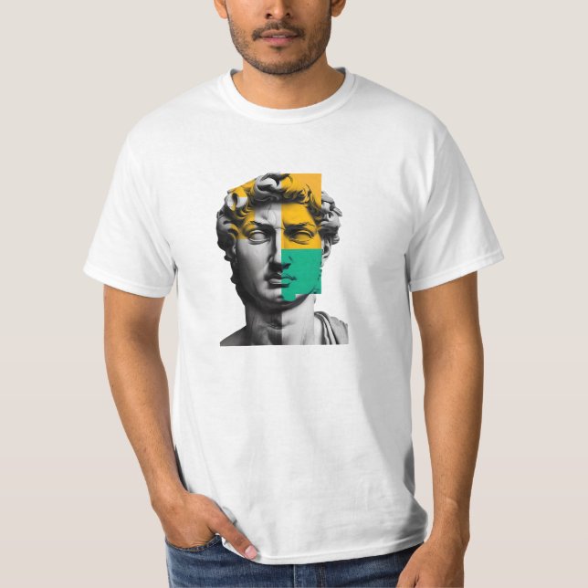 En modern 3D-skulptur "Michelangelos David" T Shirt (Framsida)