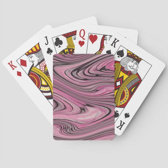 En modern abstrakt rosasvart vinkar mönster casinokort (Baksidan)