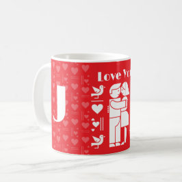 En modern Bauhaus-personlig Alla hjärtans dag Kaffemugg