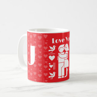 En modern Bauhaus-personlig Alla hjärtans dag Kaffemugg