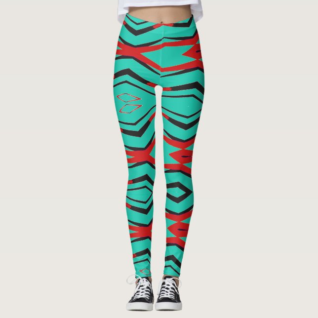 En modern flerfärgad abstrakt "Ratti_Creative_Arts Leggings (Framsida)