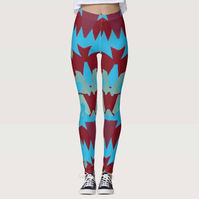 En modern flerfärgad sömlös "Ratti_Creative_Arts" Leggings (Framsida)