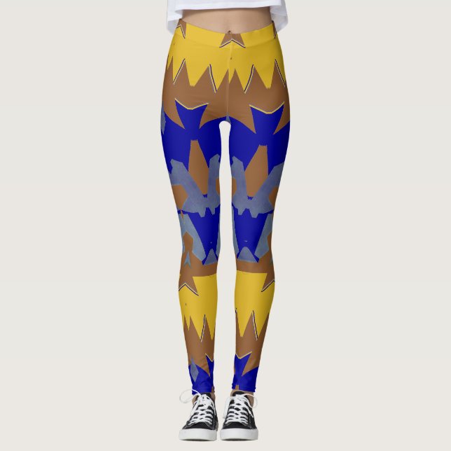 En modern flerfärgad sömlös "Ratti_Creative_Arts" Leggings (Framsida)