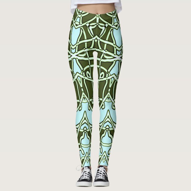 En modern multifärgad, sömlös "Ratti_Kreativ_Arts" Leggings (Framsida)
