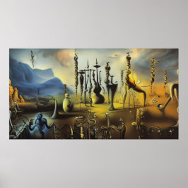 En modern surrealistisk abstrakt stort surrealisti poster