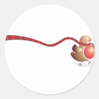 En modern version av Robin Red Breast Runt Klistermärke
