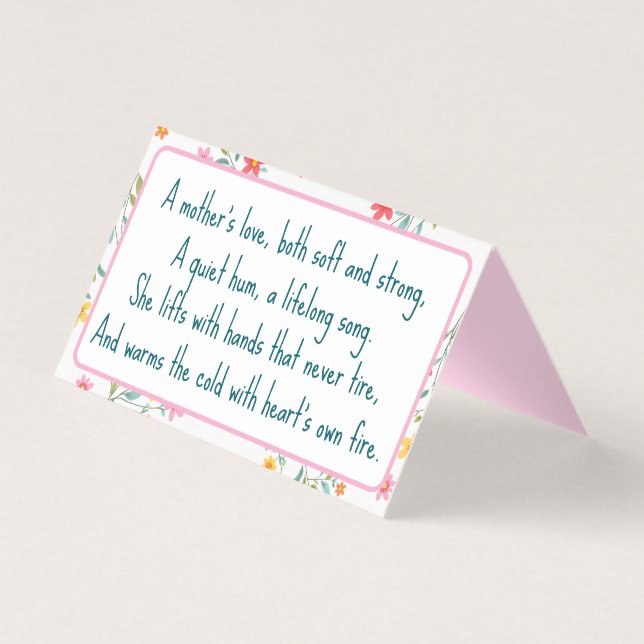 En moders kärlek  kort (Framsida)