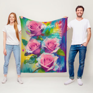 En moders kärleksdikt Rosa Rosa Rosor Fleecefilt