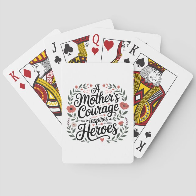 En moders mod inspirerar hjältar casinokort (Baksidan)