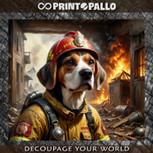 En modig Beagle-hund agerar brandman -