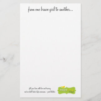 En modig flicka till Another som är stationära Brevpapper