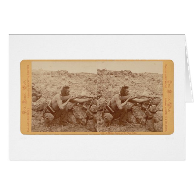 En Modoc indiankrigare på warpathen (1172) Hälsningskort (Framsidan Horizontal)