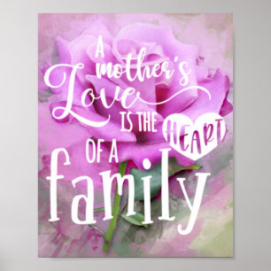 En Mödrar Kärlek är hjärtat i en familj Poster