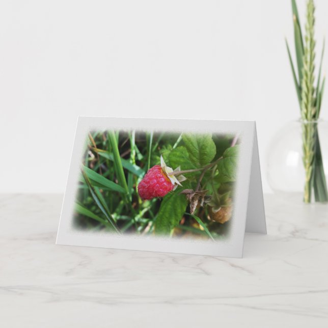 En mogen hallon kort (Framsida)