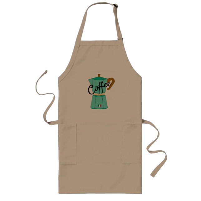 En moka-kanna italienskt kaffe långt förkläde (Framsidan)