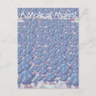 En mol Tecknad Avogadro Constant Vykort