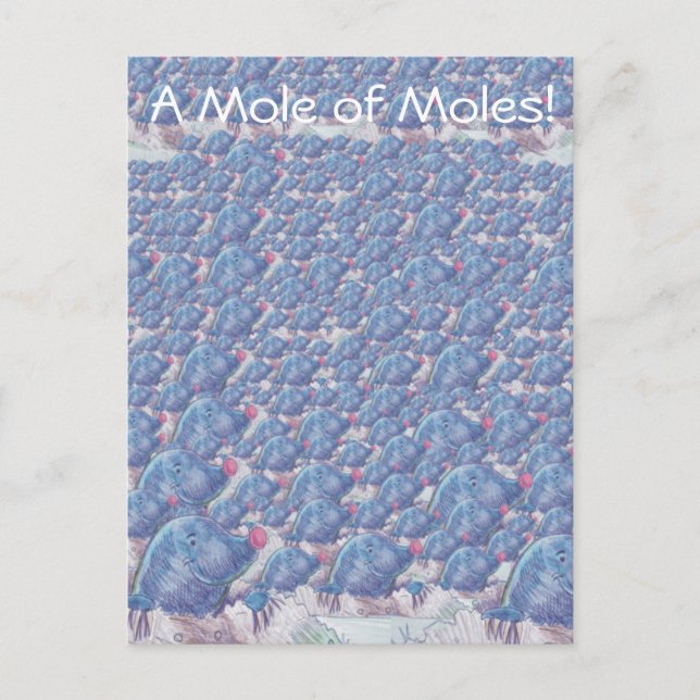 En mol Tecknad Avogadro Constant Vykort (Framsida)