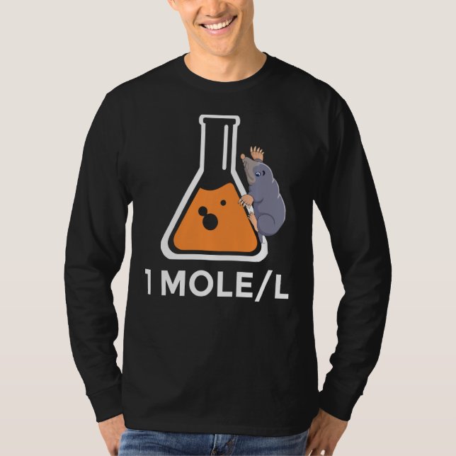 En Mole per Liter Avogrado Beaker Science Major F T Shirt (Framsida)