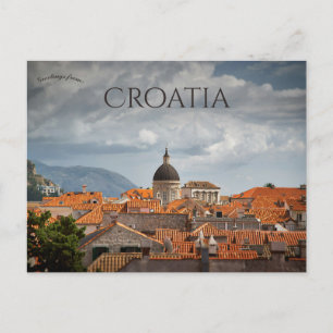 En molnig dag i Dubrovnik Kroatien Vykort