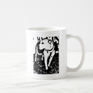 En monochromatic blandad hund för avelPitbull valp Kaffemugg