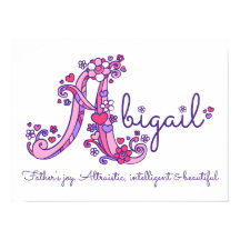 En monogramkonst Abigail flicknamn betydelse affis