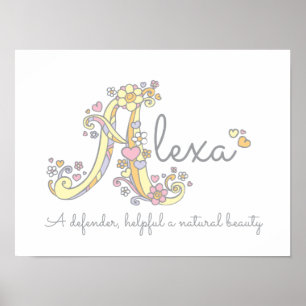 En monogramkonst Alexa Flickor i namn poster