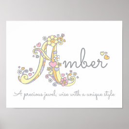 En monogramkonst, Amber-flickorna namn poster