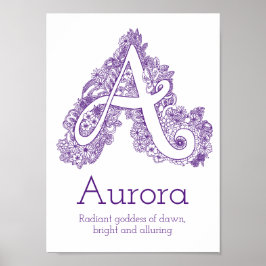En monogramssnärtad Aurora namn-betydelse Poster