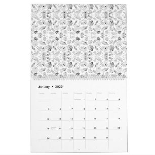 En monokrom design som visar en mängd av kalender