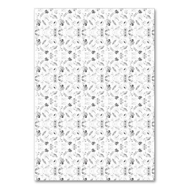 En monokrom design som visar en mångfald av f bordsnummer (Framsidan)