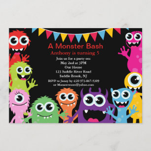 En Monster Bash Barns födelsedag-inbjudan Inbjudningar
