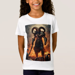 En monsterkrigare med huvudet på en ram 1 t shirt