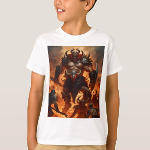 En monsterkrigare med huvudet på en ram 2 t shirt