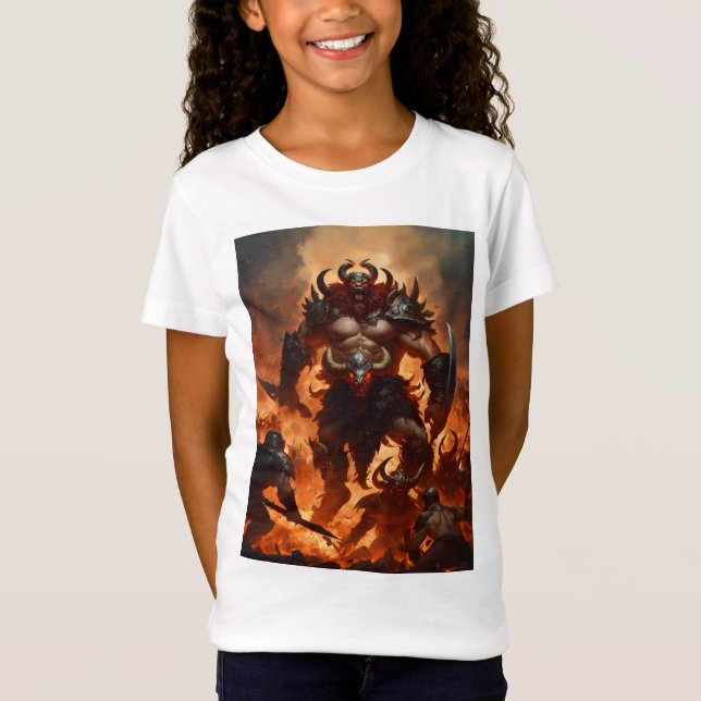 En monsterkrigare med huvudet på en ram 2 t shirt (Framsida)