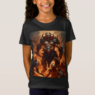 En monsterkrigare med huvudet på en ram 2 t shirt