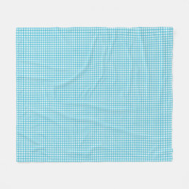 En mönstrad tyg med en blå och vit gingham  fleecefilt