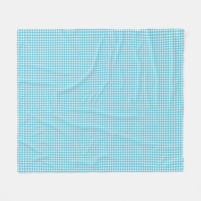 En mönstrad tyg med en blå och vit gingham  fleecefilt (Framsidan (Horisontell))