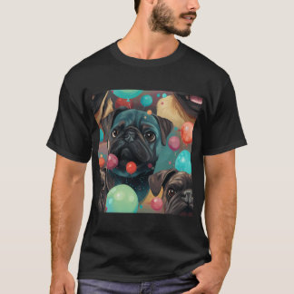 En mops med ballonger är oemotståndligt söt och be t shirt