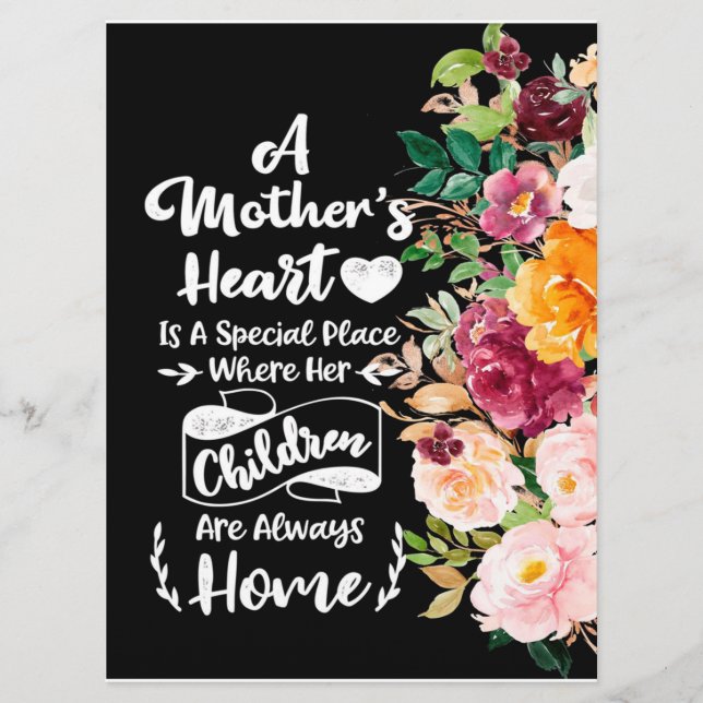 En Mor är som en blomstergåva, Mors dag-gåva Meny (Framsida)