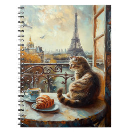 En morgon i Paris | Ginger Cat på ett kafé Anteckningsbok